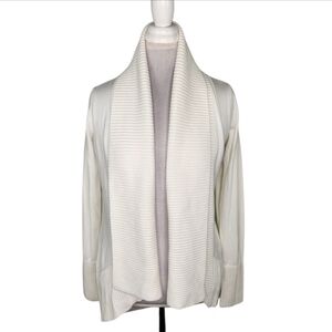 INC International Concepts Ivory Wide Collar Open Long Sleeve Cardigan Small
